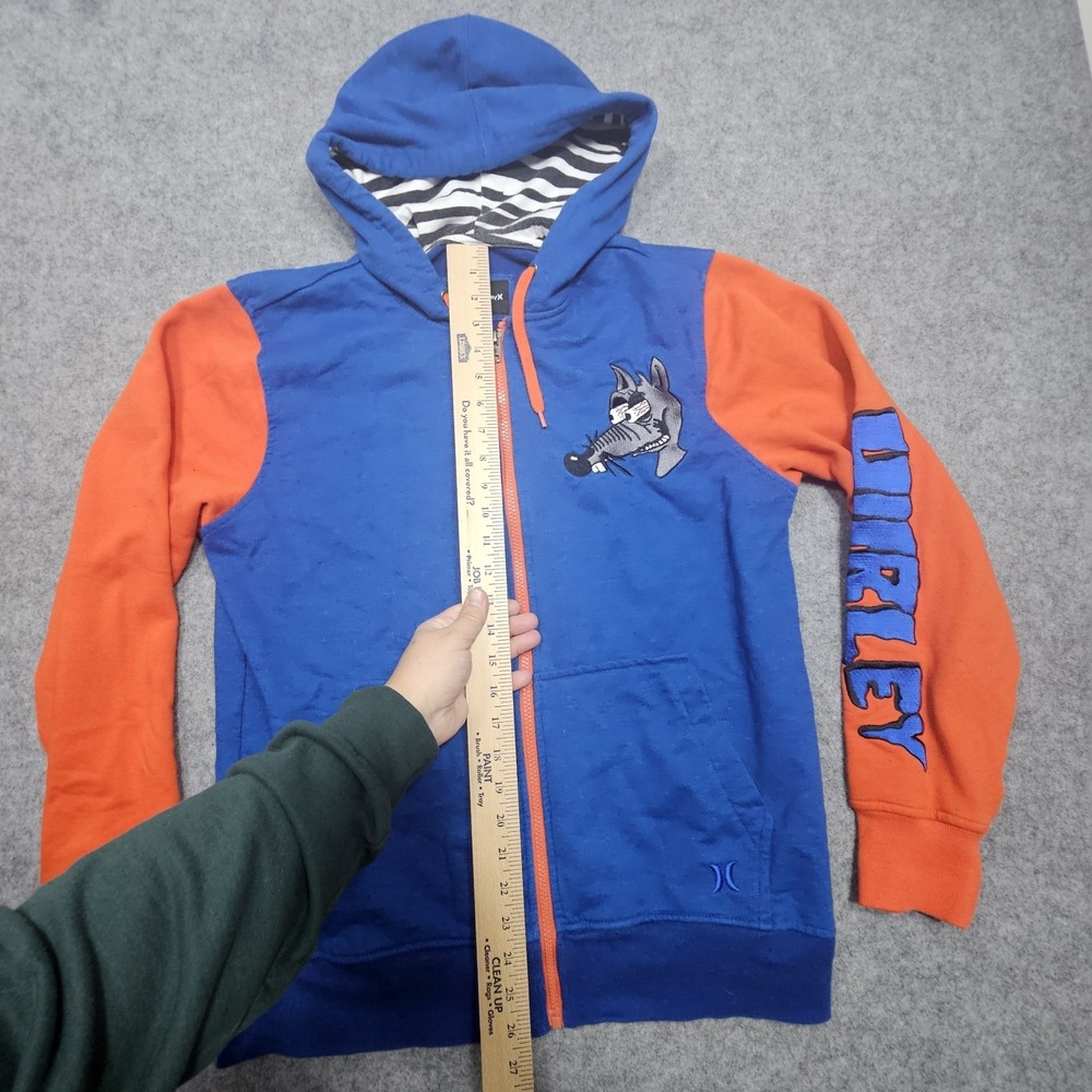 Hurley Signature Rat "Yeah Buddy" Blue & Orange Full Zip Hoodie Men's Size Med - Picture 12 of 13